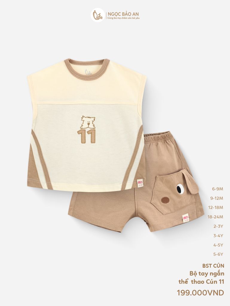 [M&B] BST CÚN: Bộ tay cộc thể thao cotton cún 11