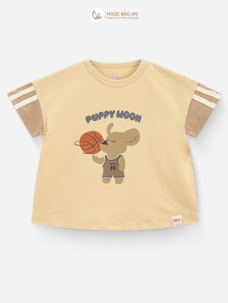 [M&B] BST CÚN: Bộ tay ngắn cotton puppy woon 10