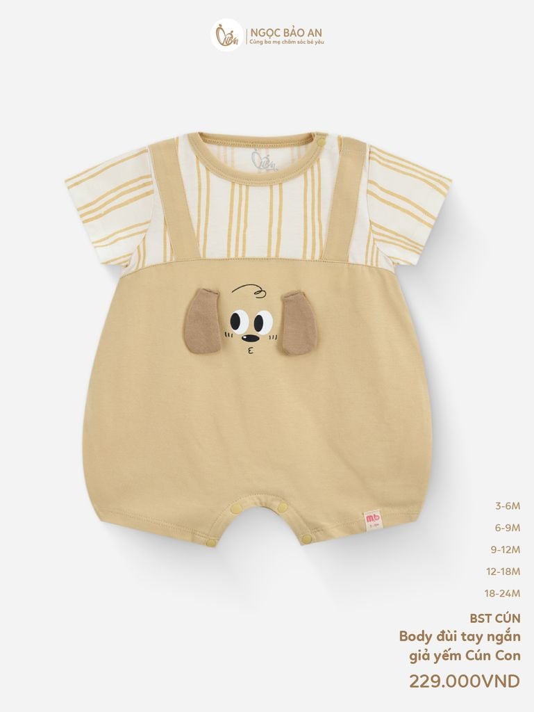 [M&B] BST CÚN: Body đùi tay ngắn cotton cún con