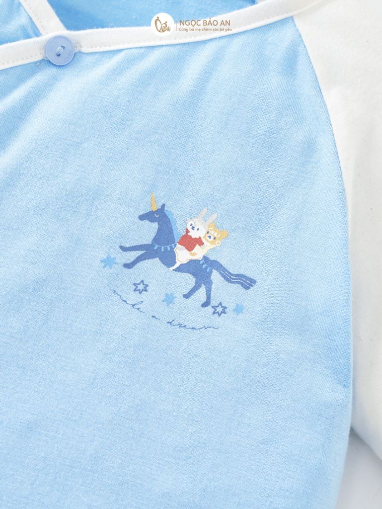 [M&B] Bộ tay dài cài bên Ngựa Xanh (NB-24m) [CBSSVISCOSE]