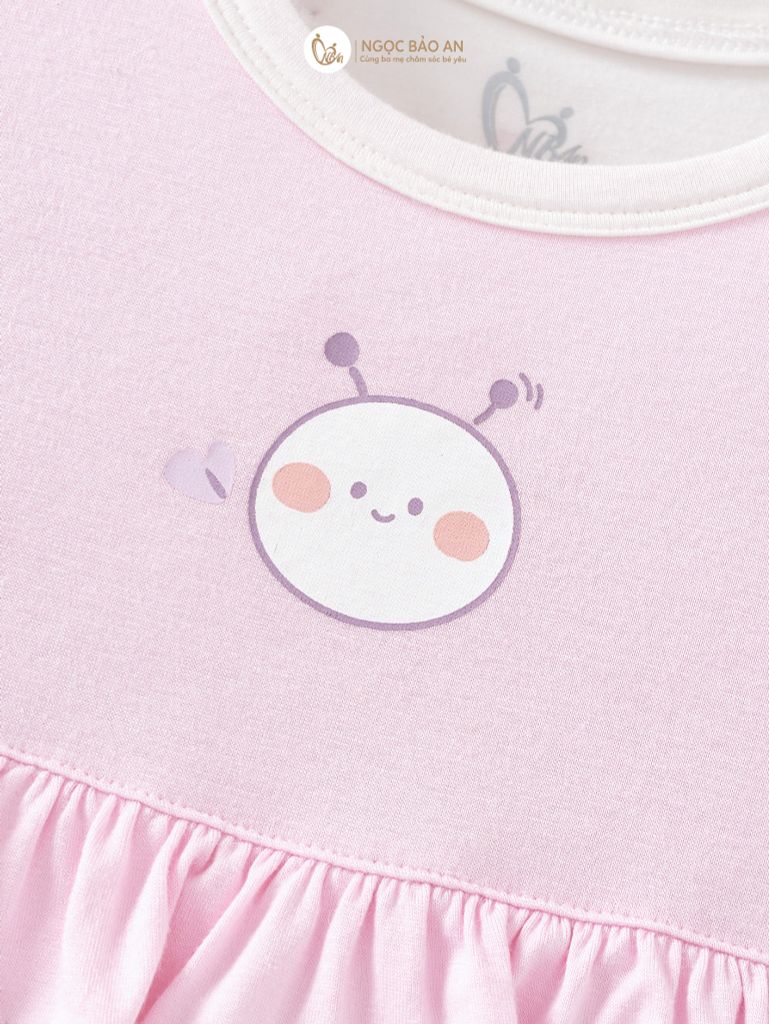 [M&B] Body đùi tay ngắn phồng phối bèo ong tím NB-12m)