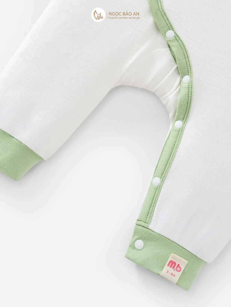 [M&B] Bodysuit dài tay dài cài chéo little dino (NB-12m)