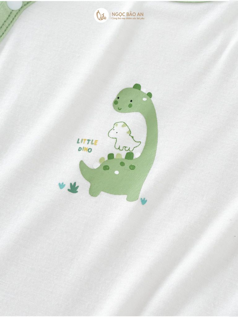 [M&B] Bodysuit dài tay dài cài chéo little dino (NB-12m)