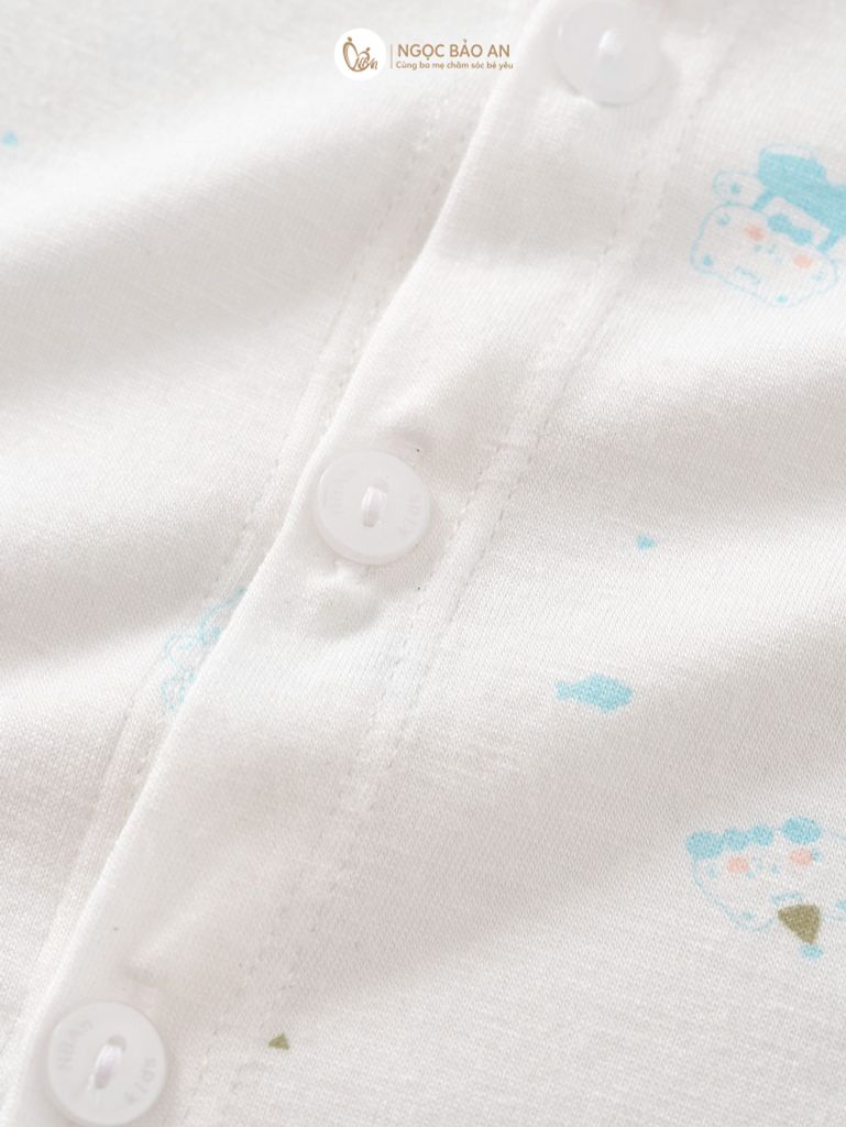 [M&B] Bộ tay dài cài giữa bear mint (NB-24m)