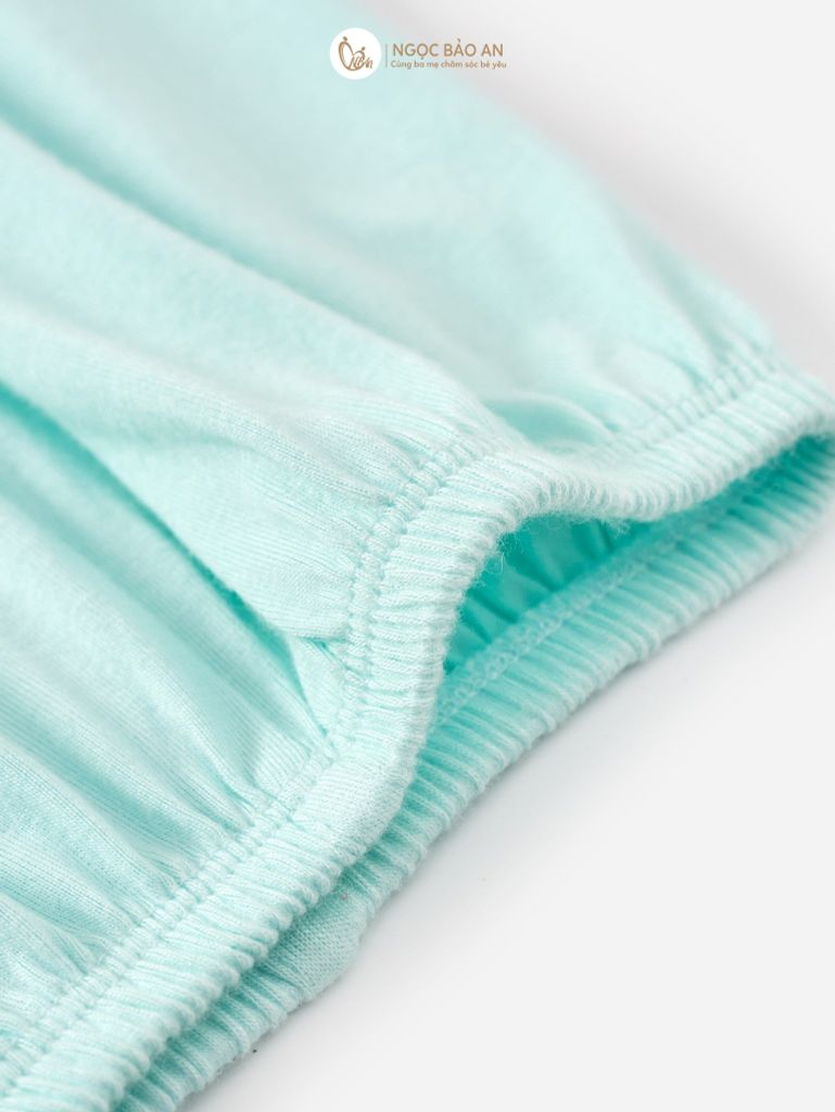 [M&B] Bộ tay dài cài bên caro cat mint (NB-24m)