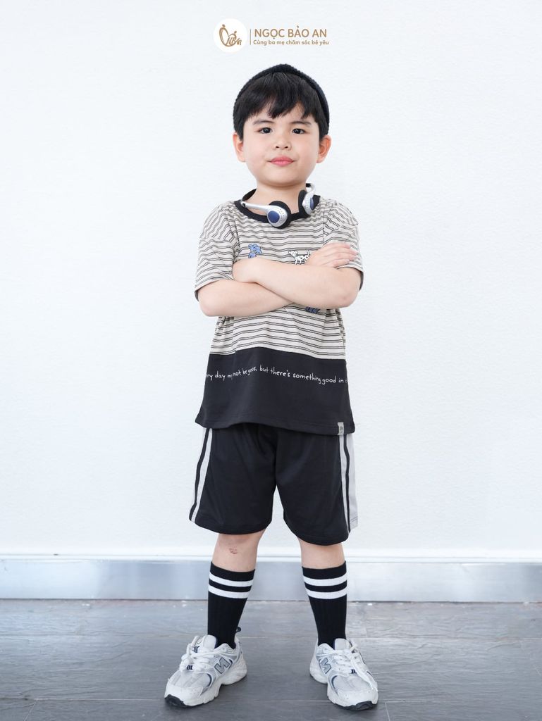 [M&B] BST TYPO: Bộ ngắn Pupsquad sọc xám M09-S4