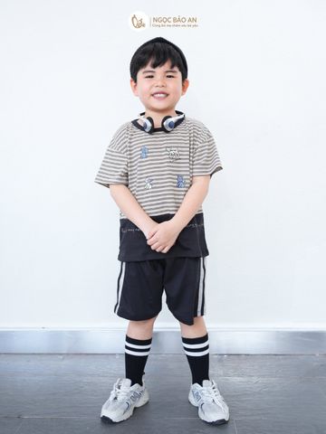 [M&B] BST TYPO: Bộ ngắn Pupsquad sọc xám M09-S4