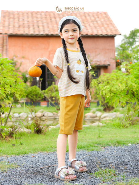 [M&B] BST GHS: Bộ lửng tay ngắn sọc lemon bear 6 tháng - 6 tuổi
