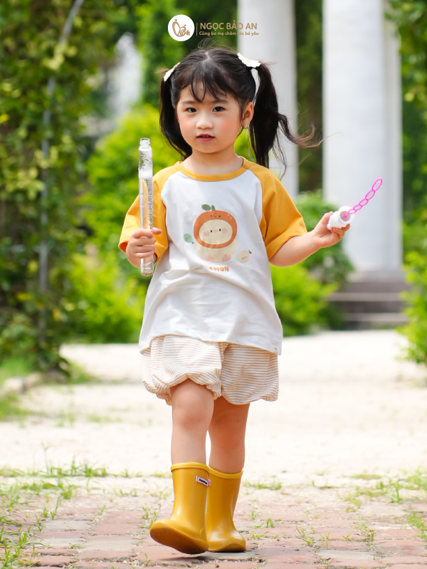 [M&B] BST GHS: Bộ ngắn quần bí chuppy lemon 6 tháng - 6 tuổi