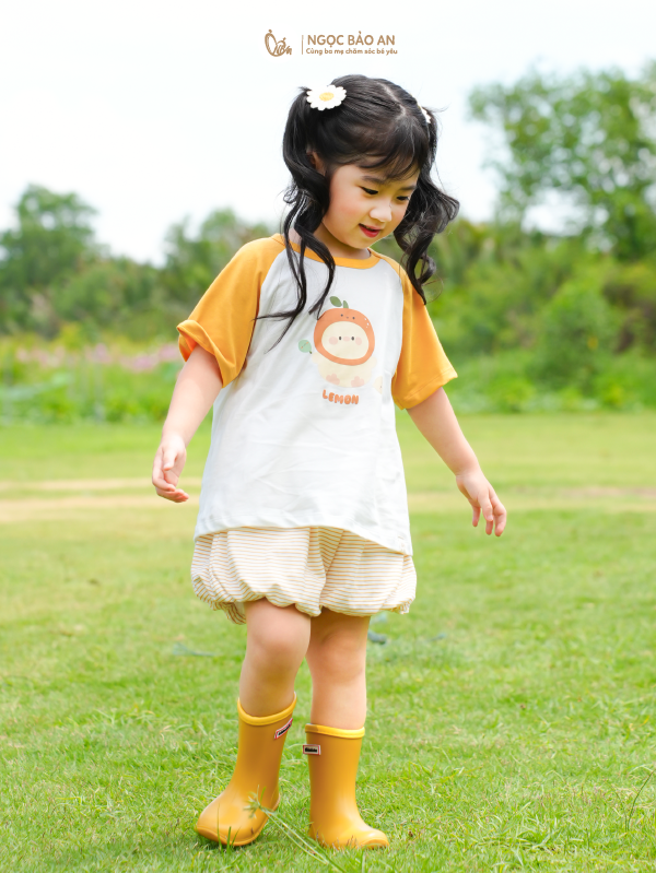 [M&B] BST GHS: Bộ ngắn quần bí chuppy lemon 6 tháng - 6 tuổi