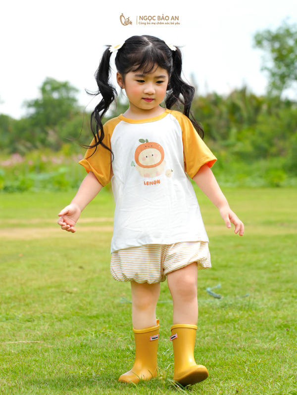 [M&B] BST GHS: Bộ ngắn quần bí chuppy lemon 6 tháng - 6 tuổi