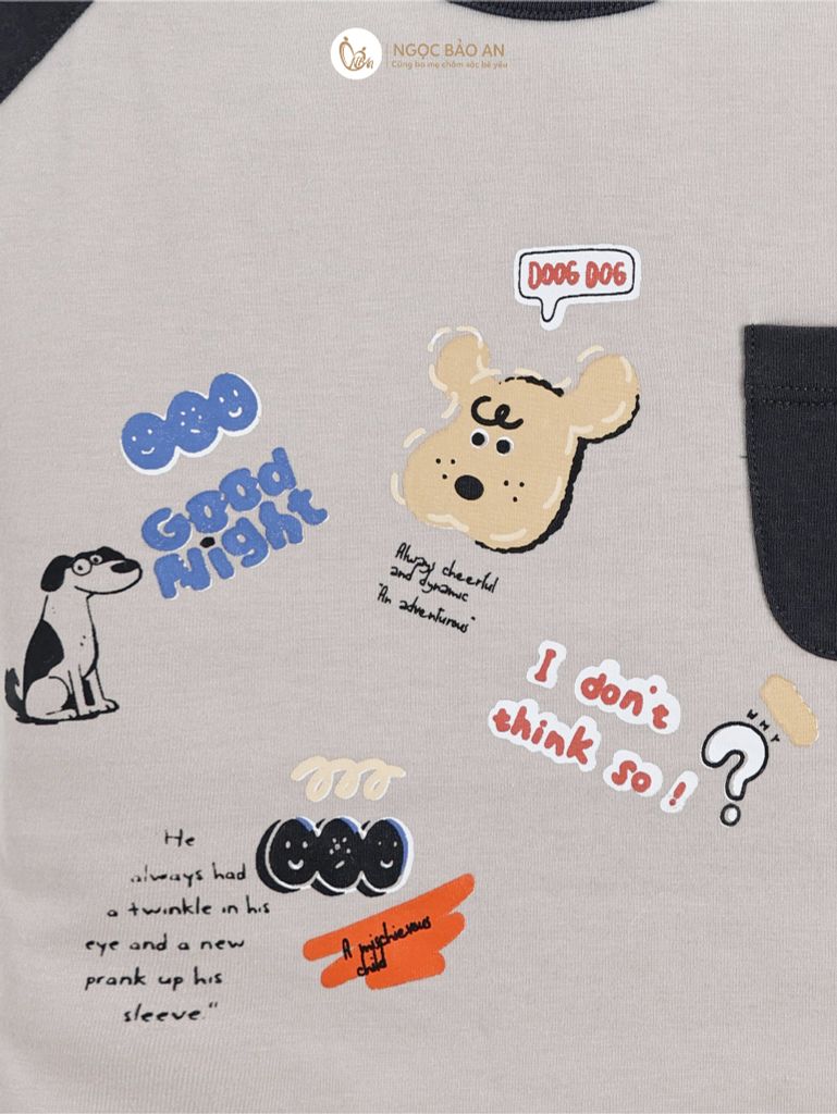 [M&B] BST TYPO: Bộ ngắn Snuggle Dog phối sọc M09-S3