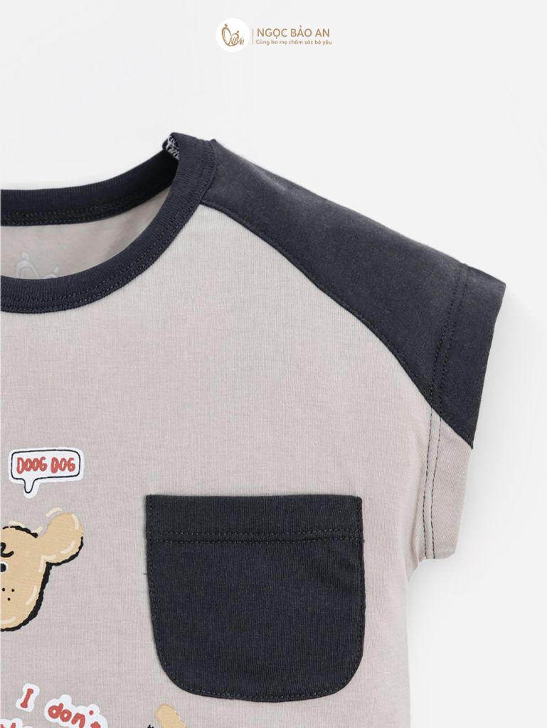 [M&B] BST TYPO: Bộ ngắn Snuggle Dog phối sọc M09-S3