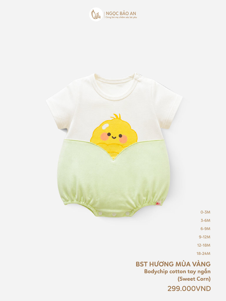 [M&B] BST GHS: Bodychip cotton tay ngắn sweet corn