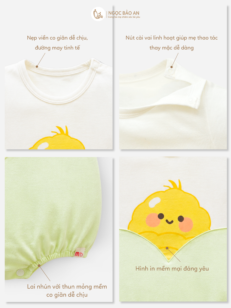 [M&B] BST GHS: Bodychip cotton tay ngắn sweet corn