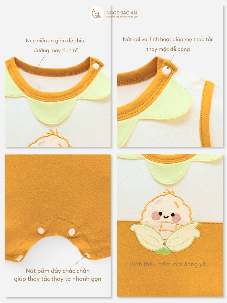[M&B] BST GHS: Body đùi cotton tay ngắn sunny pop