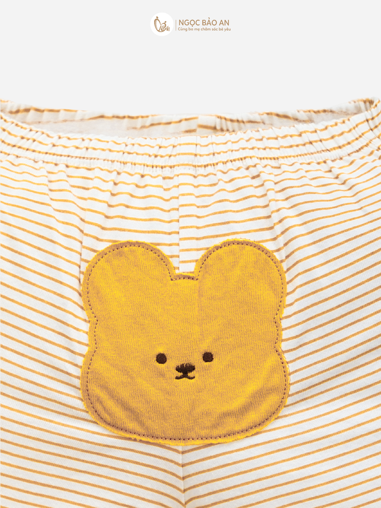 [M&B] BST GHS Bộ ngắn tay cộc quần sọc gấu lemon 6 tháng - 3 tuổi