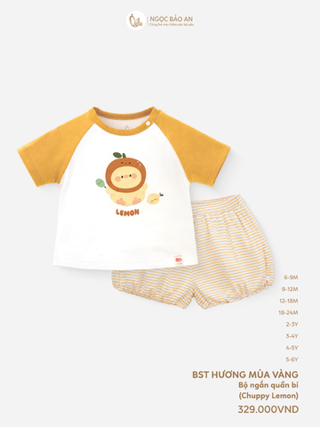 [M&B] BST GHS: Bộ ngắn quần bí chuppy lemon 6 tháng - 6 tuổi