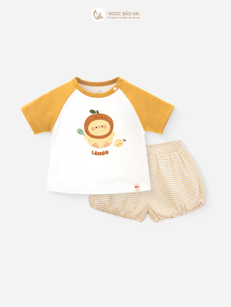 [M&B] BST GHS: Bộ ngắn quần bí chuppy lemon 6 tháng - 6 tuổi