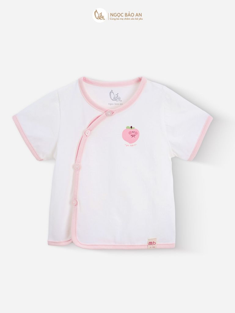 [M&B] Bộ ngắn cài bên tone Hồng cotton M&B cho bé (Combo Sơ Sinh Cotton 2025)