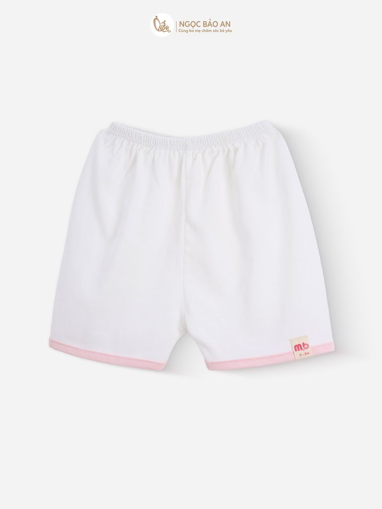[M&B] Bộ ngắn cài bên tone Hồng cotton M&B cho bé (Combo Sơ Sinh Cotton 2025)