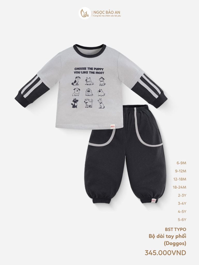 [M&B] BST TYPO: Bộ tay dài Doggos M09-L2