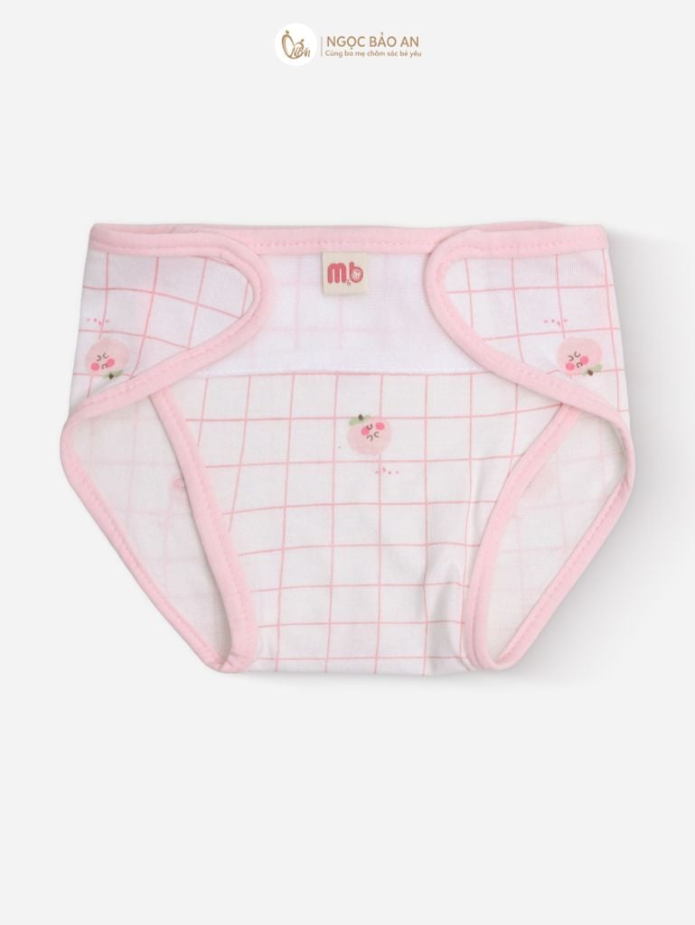 [M&B] Tã dán sơ sinh cotton caro đào