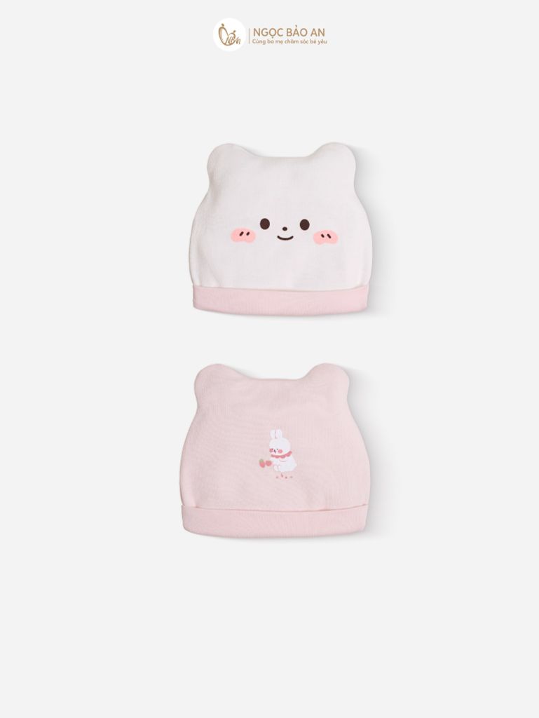 [M&B] Combo Sơ Sinh cotton tone Hồng in hình họa tiết đầy đủ phụ kiện(CBSScotton2025)