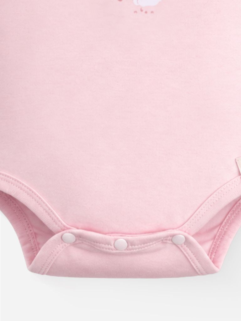 [M&B] Bodychip tay ngắn cotton thỏ carot hồng