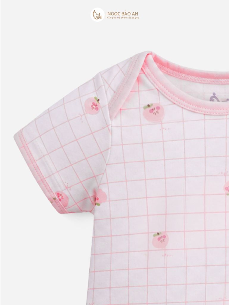 [M&B] Bodychip tay ngắn cotton caro hồng