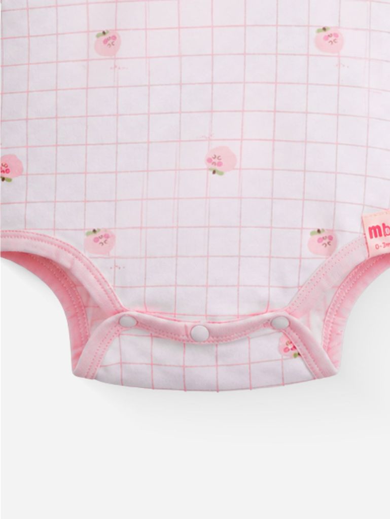 [M&B] Bodychip tay ngắn cotton caro hồng