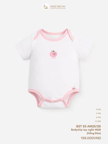 [M&B] Bodychip tay ngắn cotton hồng đào