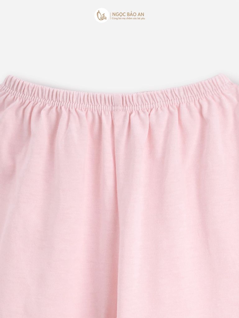 [M&B] Bộ tay dài cài bên cotton thỏ carot hồng