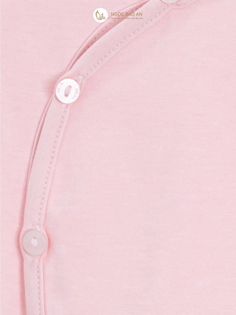 [M&B] Bộ tay dài cài bên cotton thỏ carot hồng
