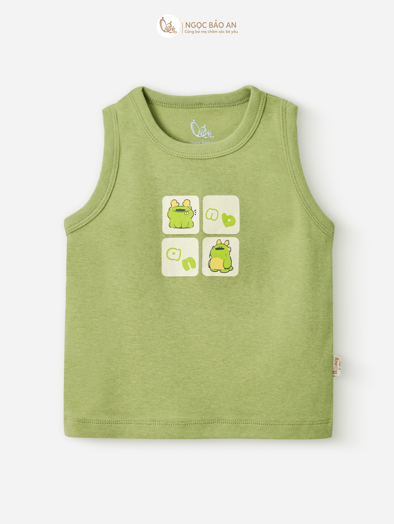 [HONEY] Bộ ngắn sát nách thể thao Honey cho bé (Rồng Xanh bơ NBAn)