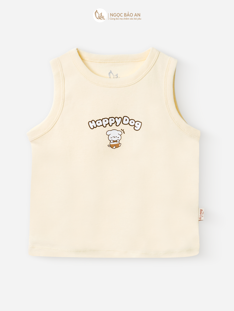 [HONEY] Bộ ngắn sát nách thể thao Honey cho bé (Happy Dog)