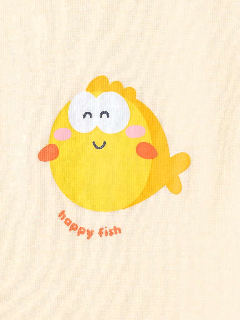 [HONEY] Bộ ngắn sát nách thể thao Honey cho bé (Cá Cam)