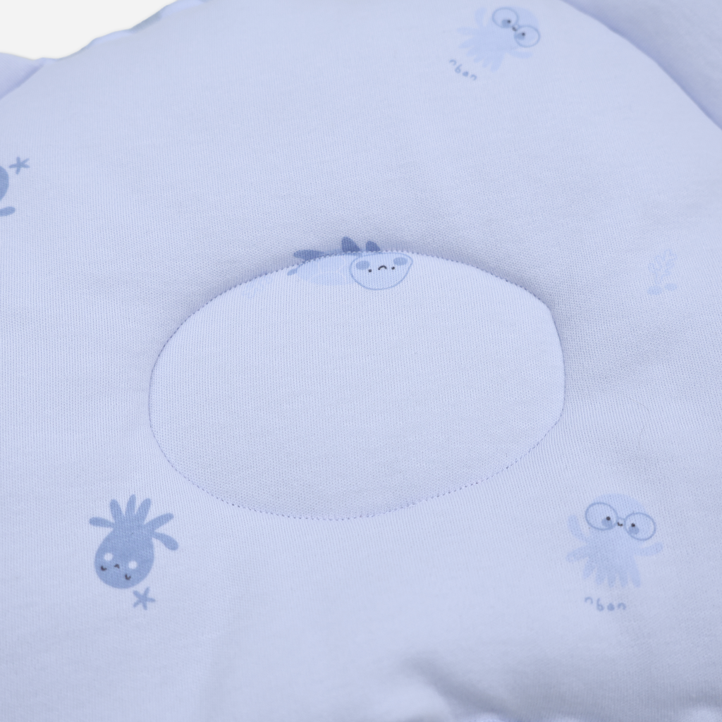 [M&B] Gối nằm cotton M&B hình mặt gấu in hình họa tiết cho bé sơ sinh 24x27cm (Combo Sơ Sinh Cotton 2025)