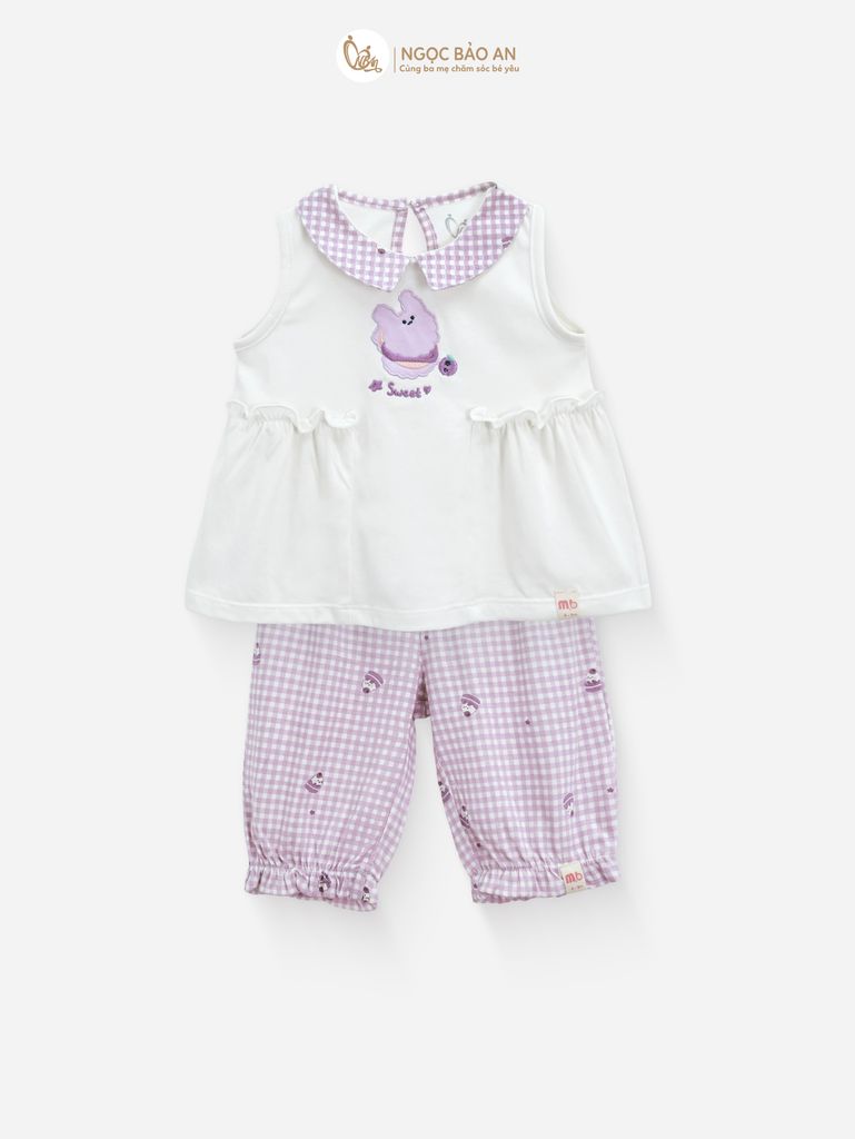 [M&B] BST CANDY: Bộ áo quần lửng cotton dáng bí M&b cho bé (Bánh Kem Sweet)