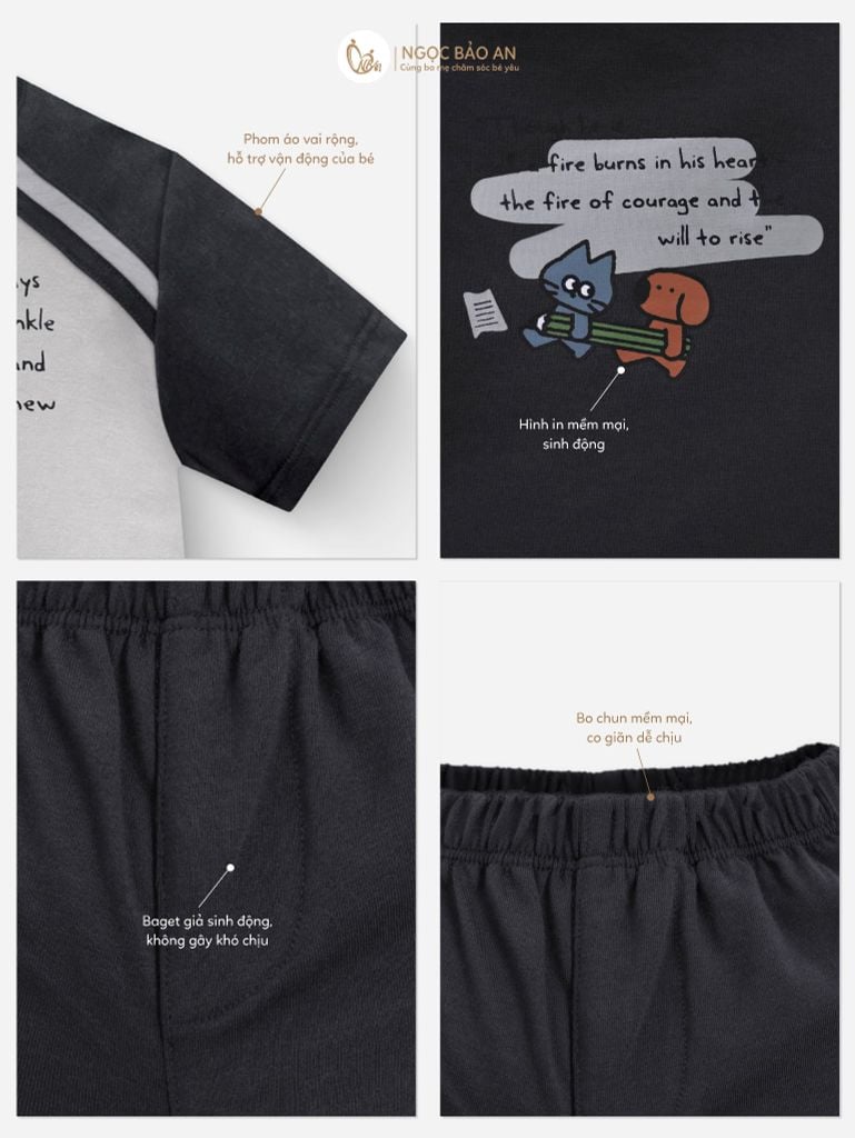 [M&B] BST TYPO: Bộ ngắn Pencil Pup M09-S1