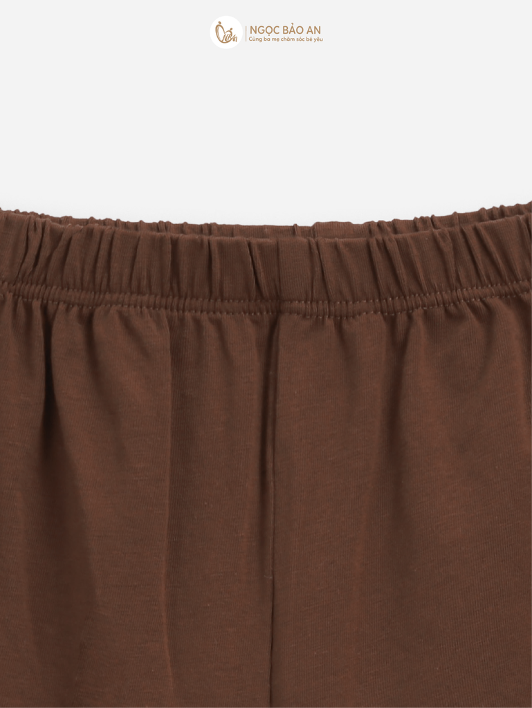 [NGỌC BẢO AN KIDS] Bộ sát nách thể thao cotton co giãn 4c nâu (1-3 tuổi)