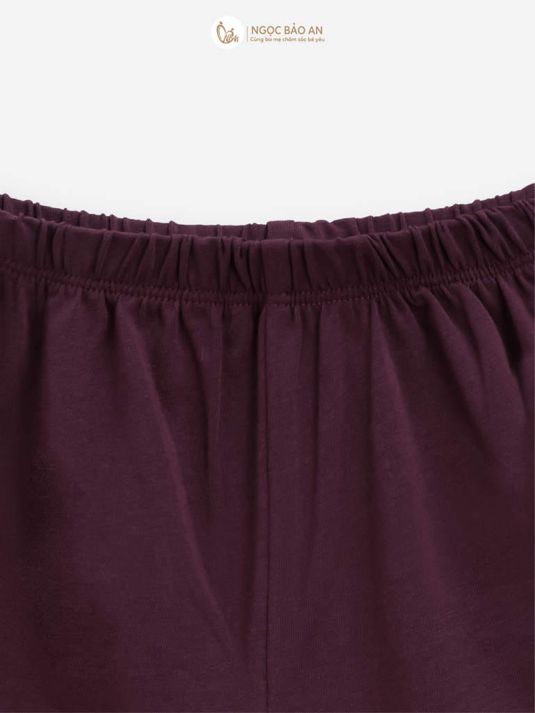 [NGỌC BẢO AN KIDS] Bộ sát nách thể thao cotton co giãn 4c tím đậm (1-3 tuổi)