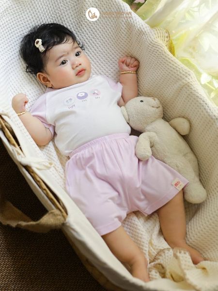 [M&B] Bộ ngắn cài vai enjoy the day PM (NB-24m)