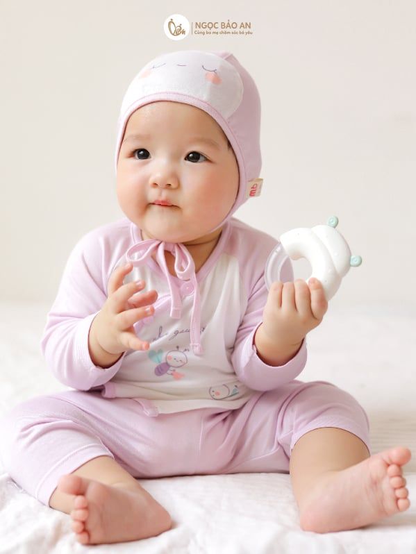 [M&B] Bộ tay dài cài bên garden tím PM (NB-24m)