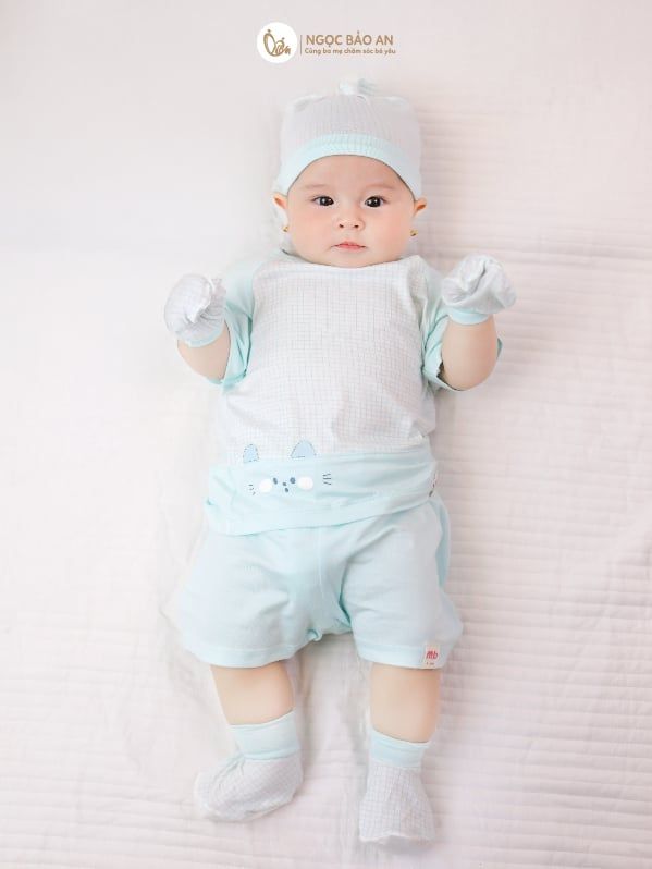 [M&B] Bộ ngắn cài vai bear mint PM (NB-24m)