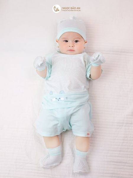 [M&B] Bộ ngắn cài vai bear mint PM (NB-24m)