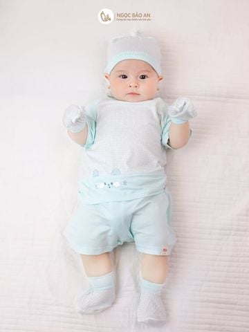 [M&B] Bộ ngắn cài vai bear mint PM (NB-24m)