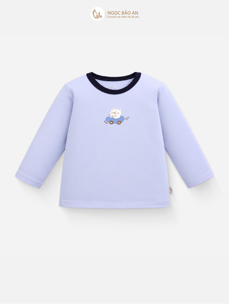 [HONEY] Bộ tay dài cotton xanh co giãn 4c (1-3 tuổi)
