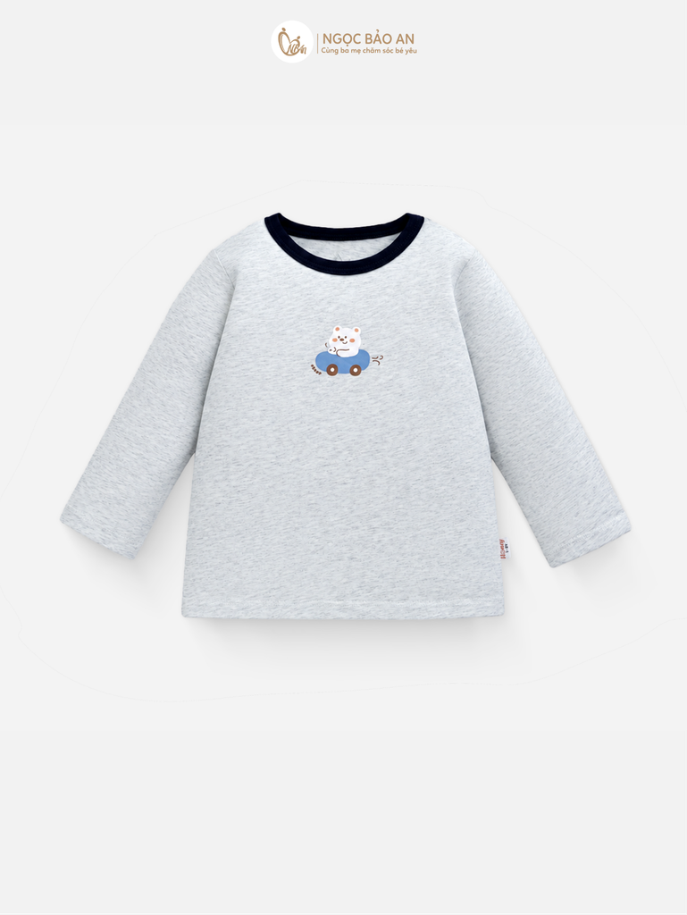 [HONEY] Bộ tay dài cotton xám co giãn 4c (1-3 tuổi)