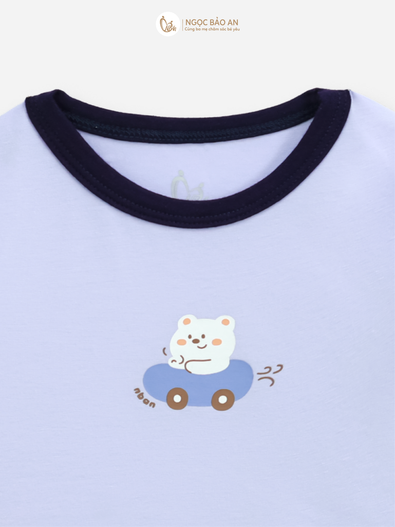 [HONEY] Bộ tay dài cotton xanh co giãn 4c (1-3 tuổi)